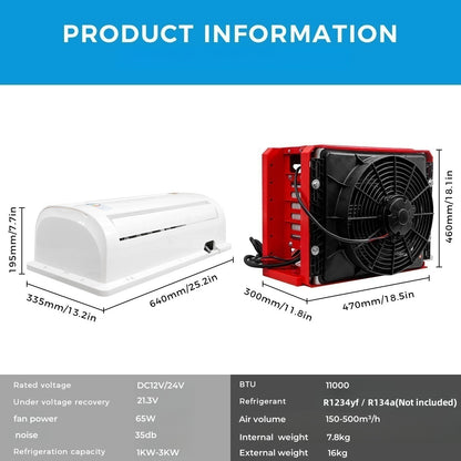 Sunster S-AC2 RV Air Conditioner 12V/24V Efficient Cooling