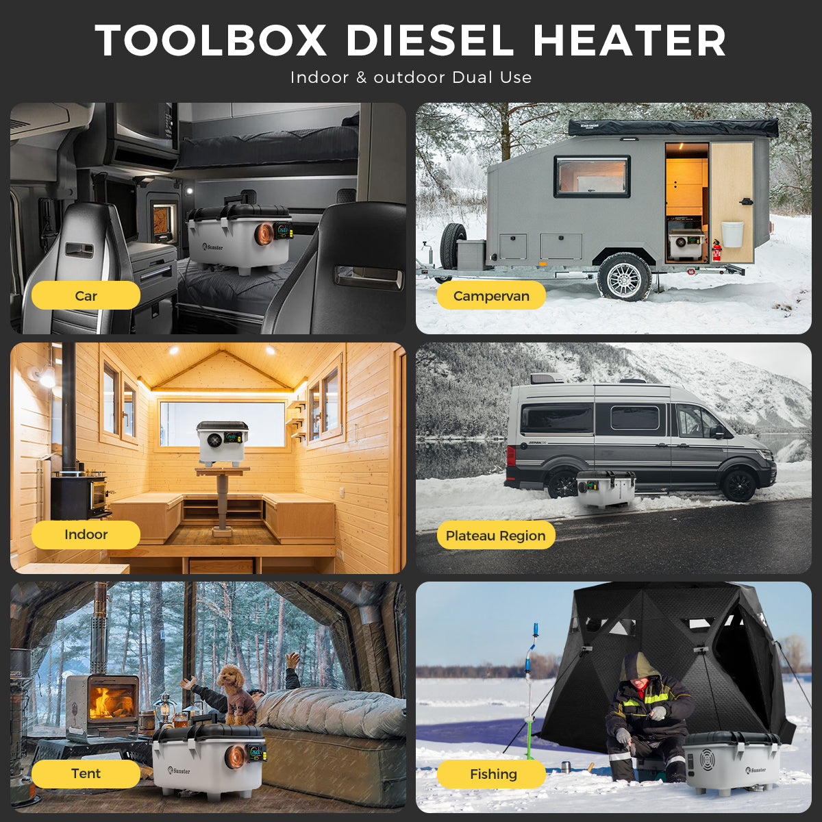 Sunster TB30 Diesel Heater 8KW 12/24V 110-240V, ToolBox Bluetooth Version