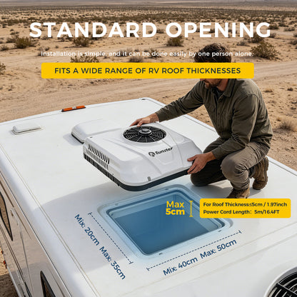 Sunster 12V/24V RV Roof Air Conditioner, Smart APP & Remote Control Parking AC DDK-KTD2