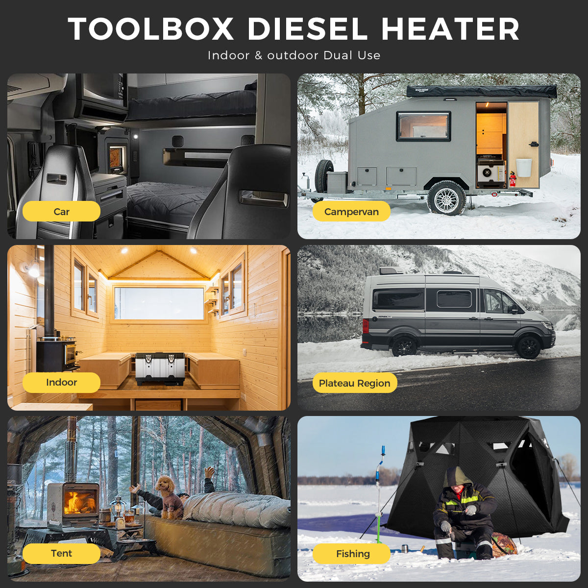 Sunster SH W8 Diesel Heater 8KW 12/24V  with WiFi & Bluetooth App Control,Spilt Type A2409PW Panel