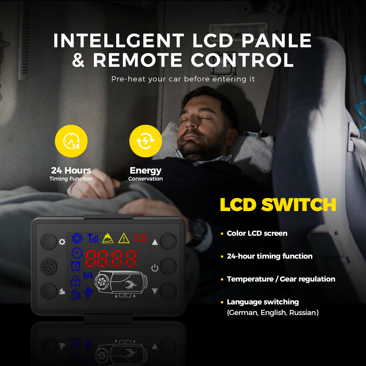 S-A2018 Blue LCD Switch Remote Control 12/24V