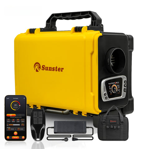 Sunster HTB1 Diesel Heater 8KW 12V 110-240V With Bag, ToolBox Bluetooth Version