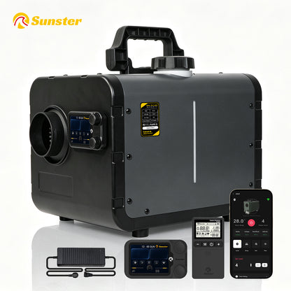Sunster TP BW Diesel Heater 8KW 12/24V 110-240V All-in-One WiFi & Bluetooth with A2605 Panel & R2605 Remote