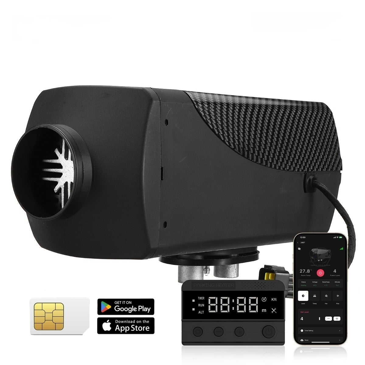 8KW Split Diesel Air Heater GSM 4G EU UK AU Version For Camper Van