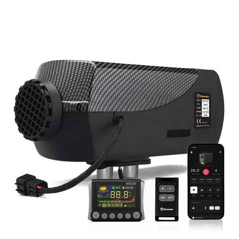 Sunster SH W8 Diesel Heater 8KW 12/24V  with WiFi & Bluetooth App Control,Spilt Type A2409PW Panel