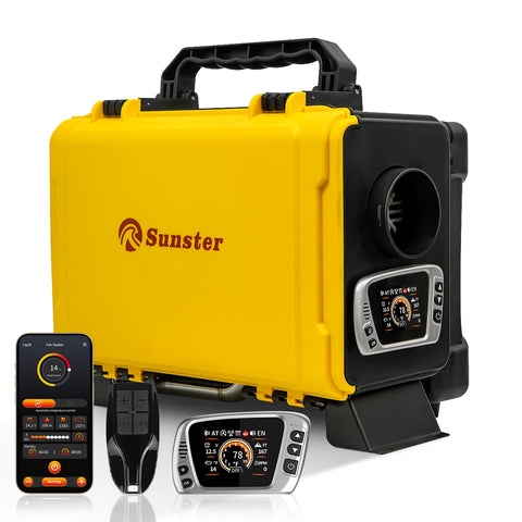 Sunster HTB1 Diesel Heater 8KW 12V 110-240V, ToolBox Bluetooth Version