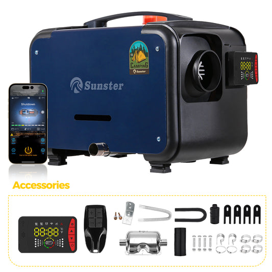 Sunster A2105LH Diesel Heater 8KW 12/24V, All In One Bluetooth Version