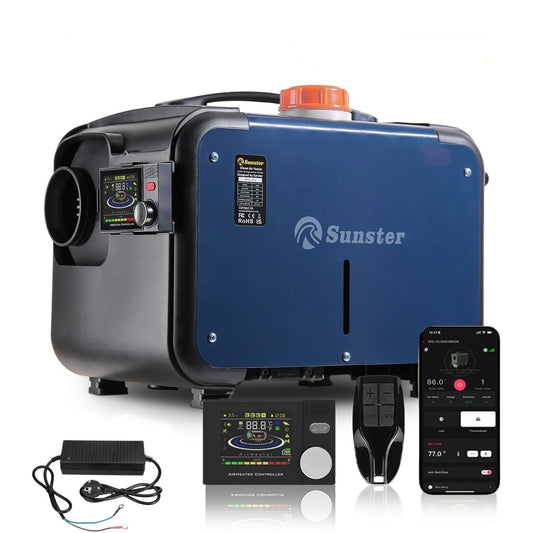 Sunster A2302BHP Diesel Heater 8KW 12/24V 110-240V, All In One Bluetooth Version