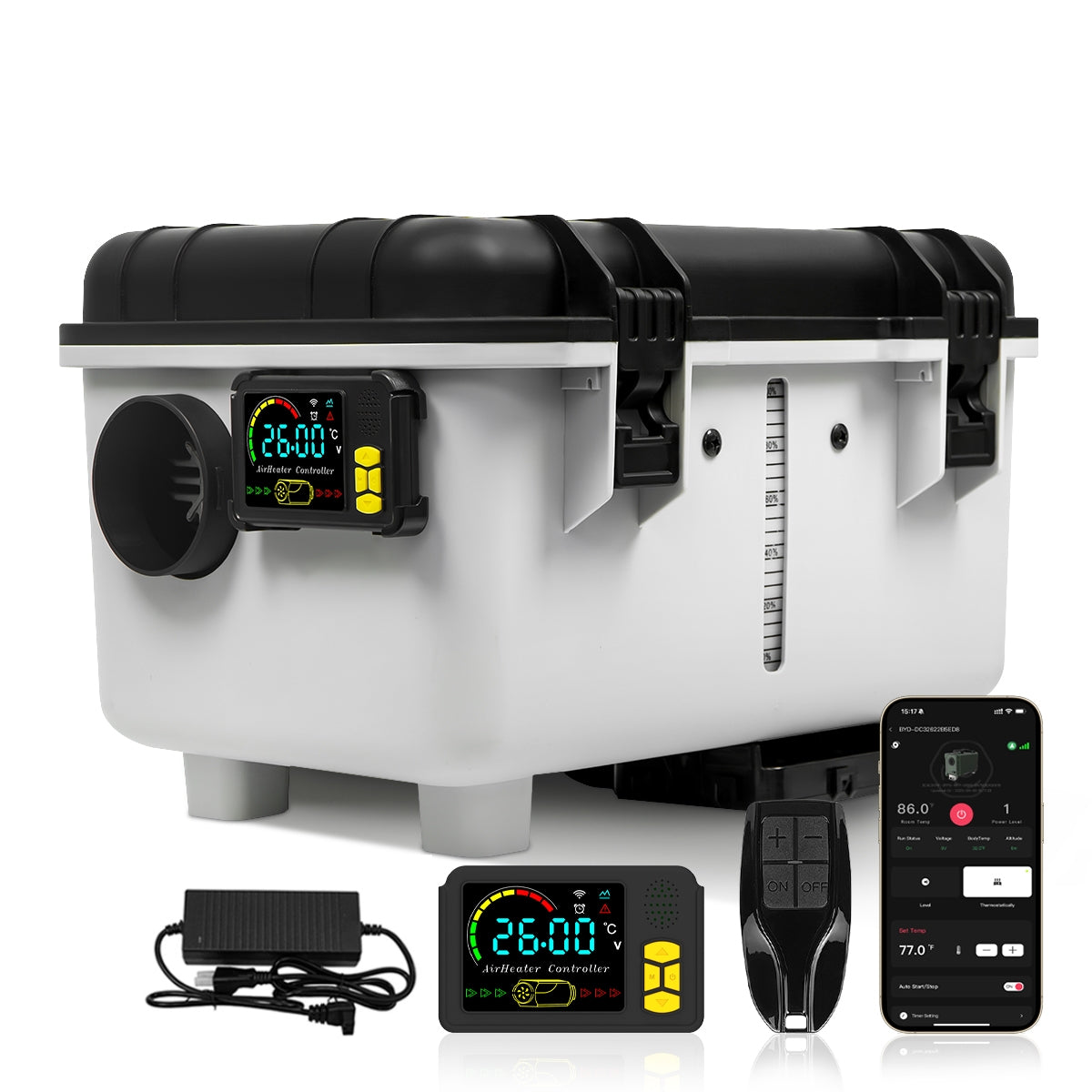 Sunster TB30 Diesel Heater 8KW 12/24V 110-240V, ToolBox Bluetooth Version
