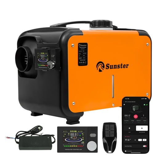 Sunster A2302BP Diesel Heater 8KW 12/24V 110-240V, All In One Bluetooth Version