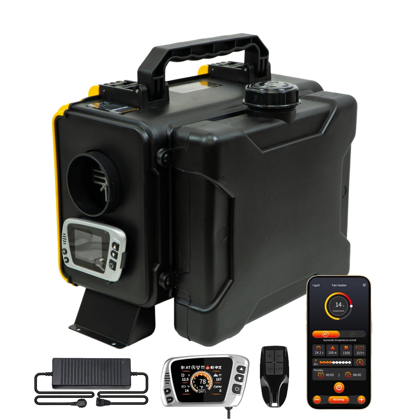 Sunster HTB1 Diesel Heater 8KW 12V 110-240V, ToolBox Bluetooth Version
