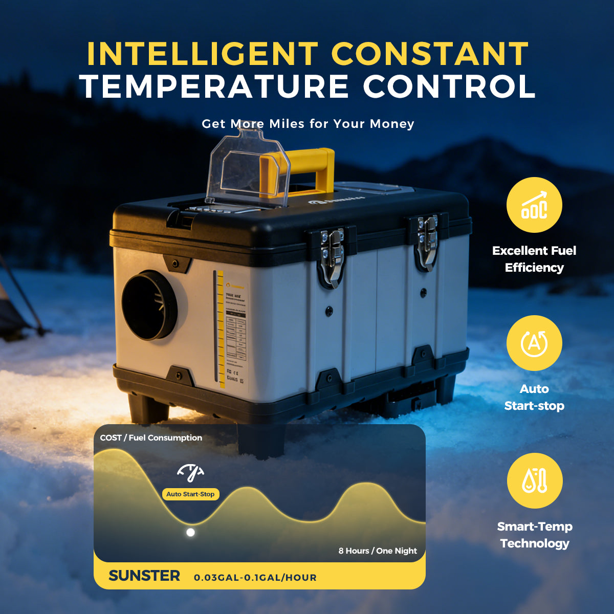 Sunster TB10PRO Diesel Heater 8KW 12/24V 110-240V With Wireless Temperature Remote Control, ToolBox Bluetooth Upgrade Version