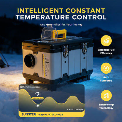 Sunster TB10PRO Diesel Heater 8KW 12/24V 110-240V With Wireless Temperature Remote Control, ToolBox Bluetooth Upgrade Version