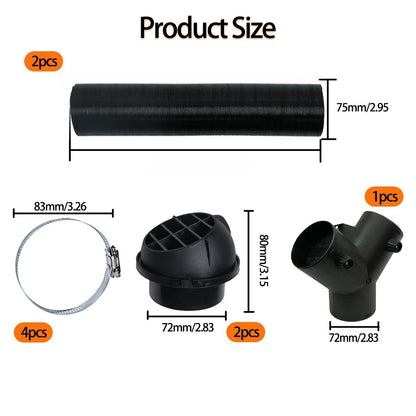 A791 75mm Diesel Heater Warm Pipe Ducting Set