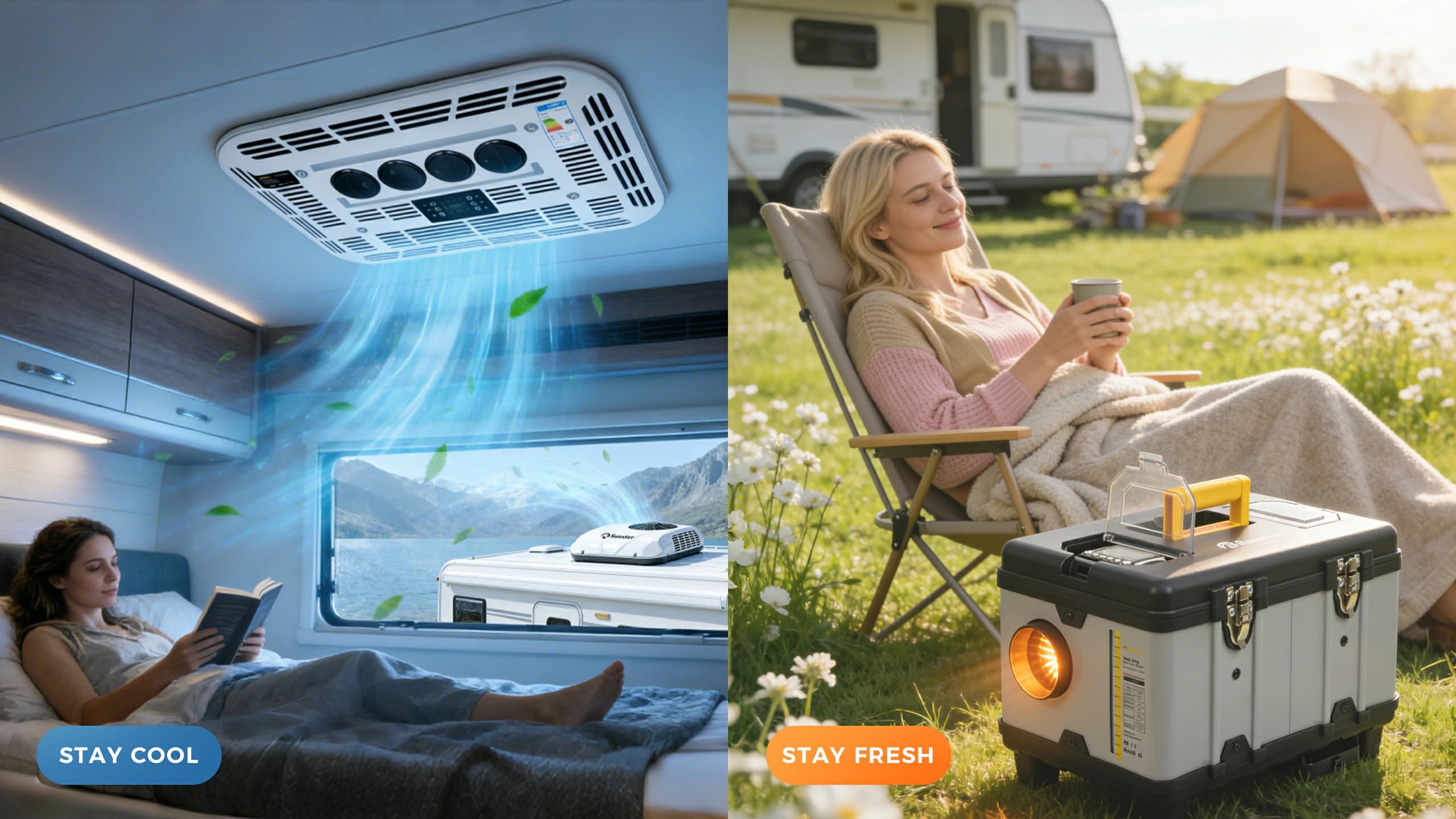 Portable AC unit staged in the back of an SUV