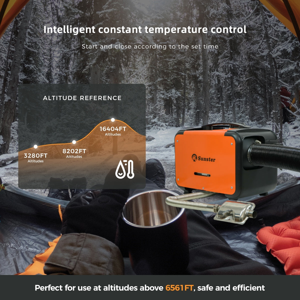 Sunster A2302BP Diesel Heater 8KW 12/24V 110-240V, All In One Bluetooth Version