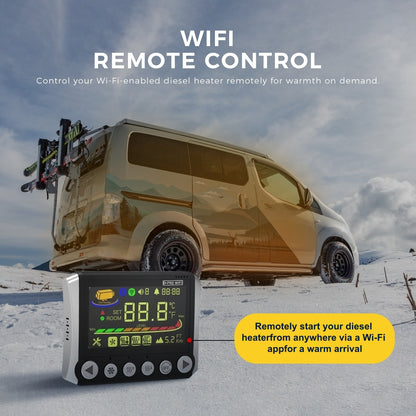 Sunster SH W2 Diesel Heater 2KW 12/24V with WiFi & Bluetooth App Control ,Spilt Type A2409PW Panel
