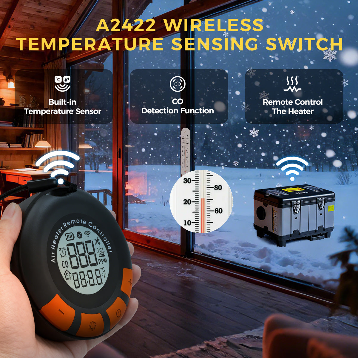 Sunster TB10Pro 8KW WiFi & Bluetooth Diesel Heater – 12V/24V/110-240V ToolBox Parking Heater with A2422