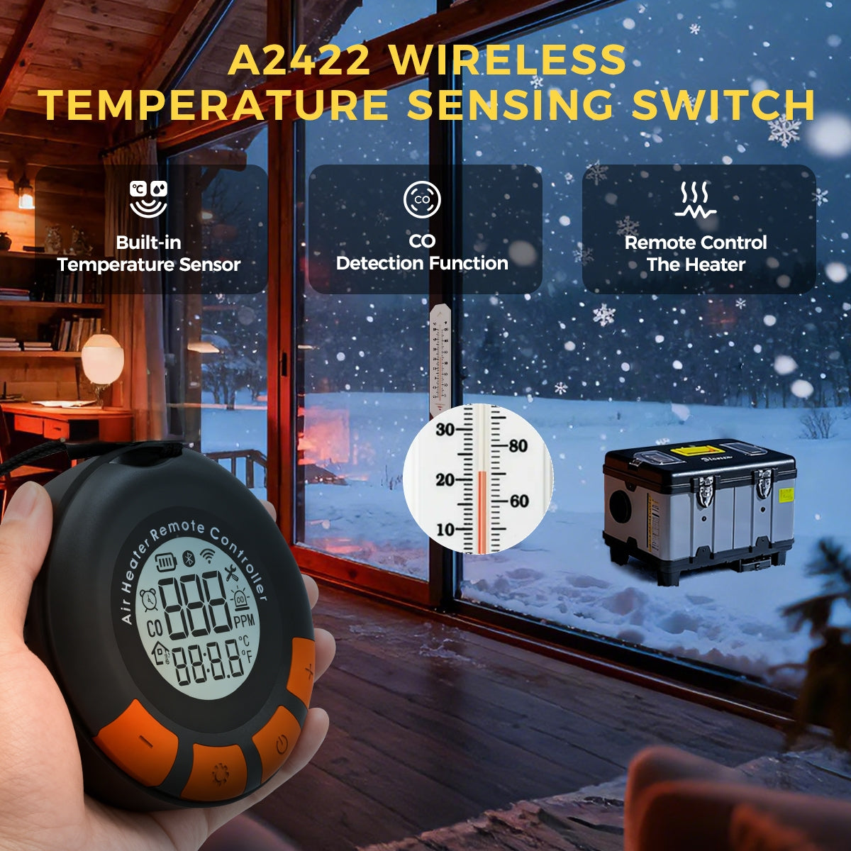 Sunster TB10PRO Diesel Heater 8KW 12/24V 110-240V With Wireless Temperature Remote Control, ToolBox Bluetooth Upgrade Version