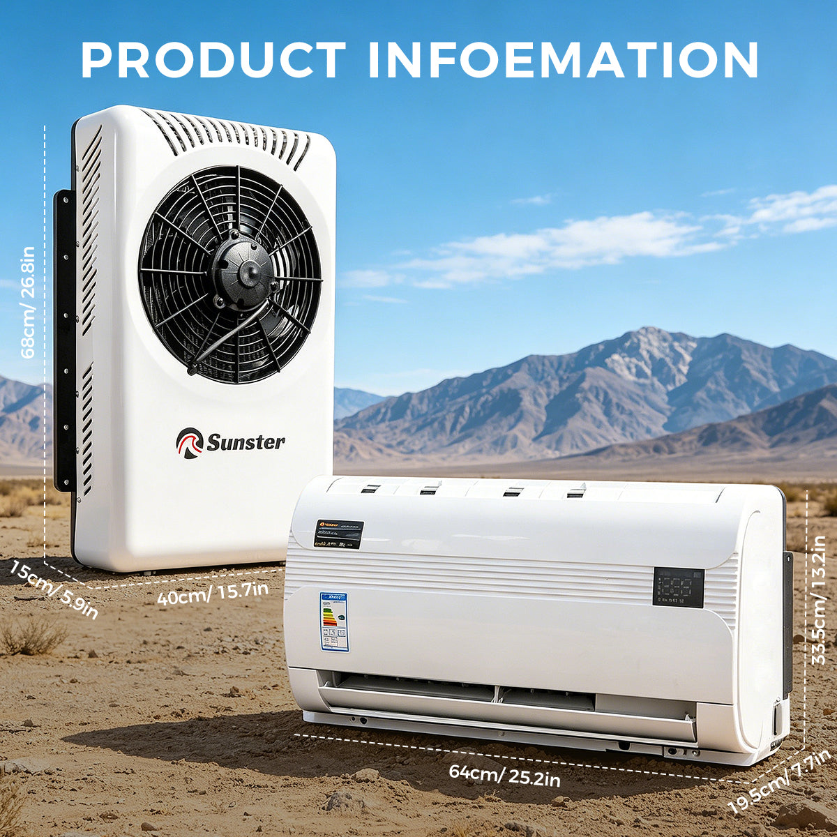 Sunster S-AC4 RV Air Conditioner 12V/24V Efficient Cooling