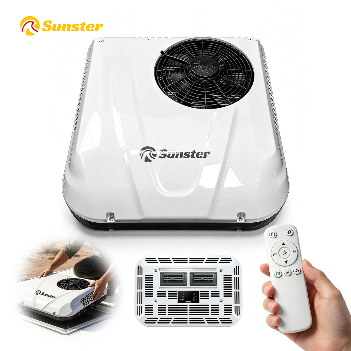 Sunster 12V/24V RV Roof Air Conditioner, Smart APP & Remote Control Parking AC DDK-KTD2