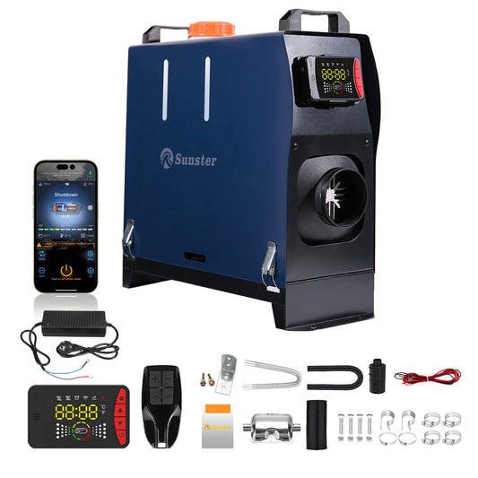 Sunster A2105LVP Diesel Heater 8KW 12/24V 110-240V, All In One Bluetooth Version