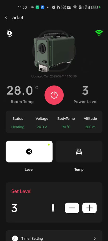Sunster A2013ST Diesel Heater 8KW 12/24V 110-240V, Plus A2409PW Switch All in One WIFI Bluetooth Version