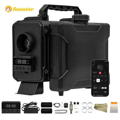 Sunster HTB1 Diesel Heater 8KW 12V 110-240V, ToolBox Bluetooth GSM LET-4G/5G Version
