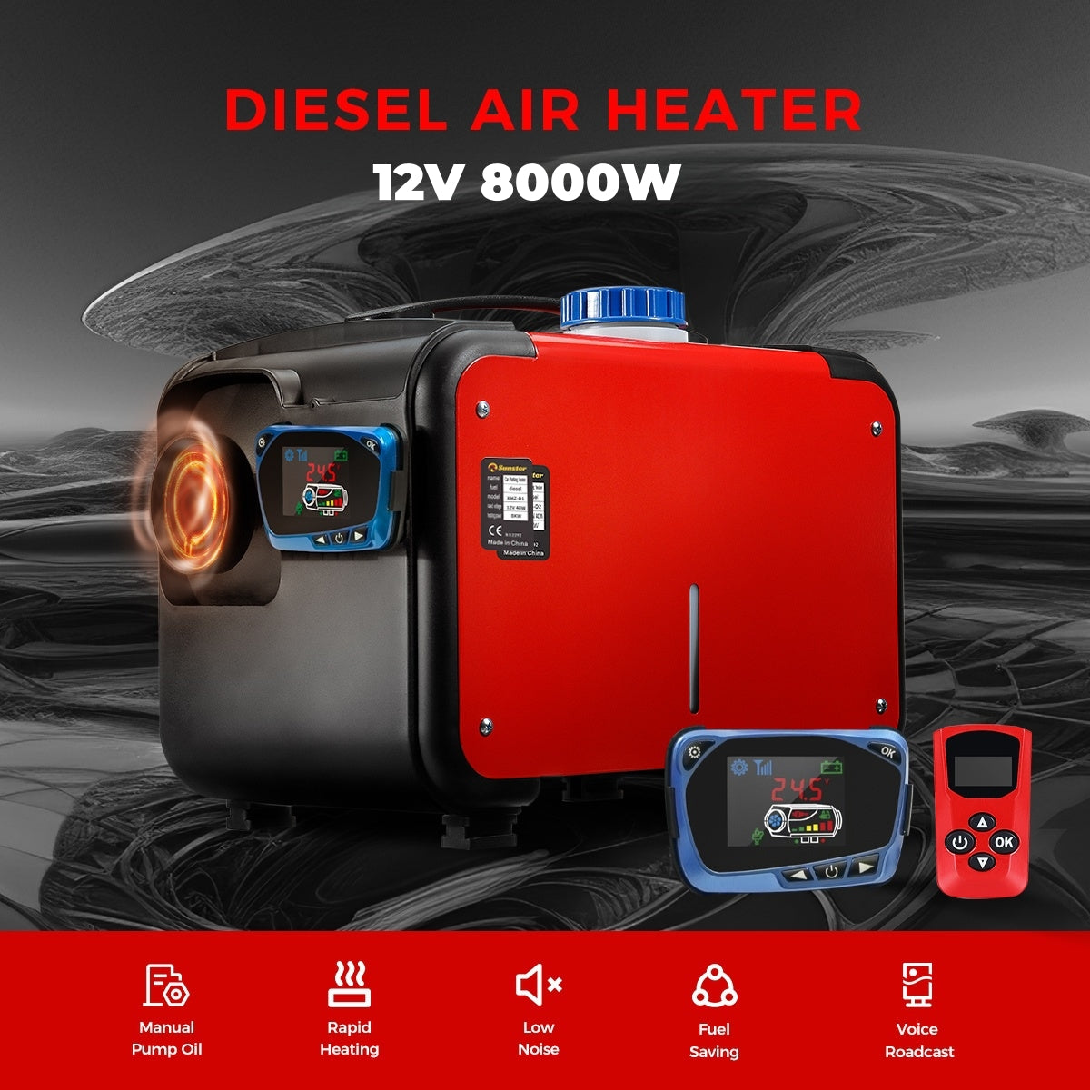 Sunster A2018H Diesel Heater 8KW 12V, All in One Classic Version