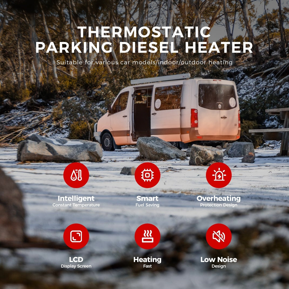 Sunster A2209V Diesel Heater 8KW 12/24V, All In One Bluetooth Version