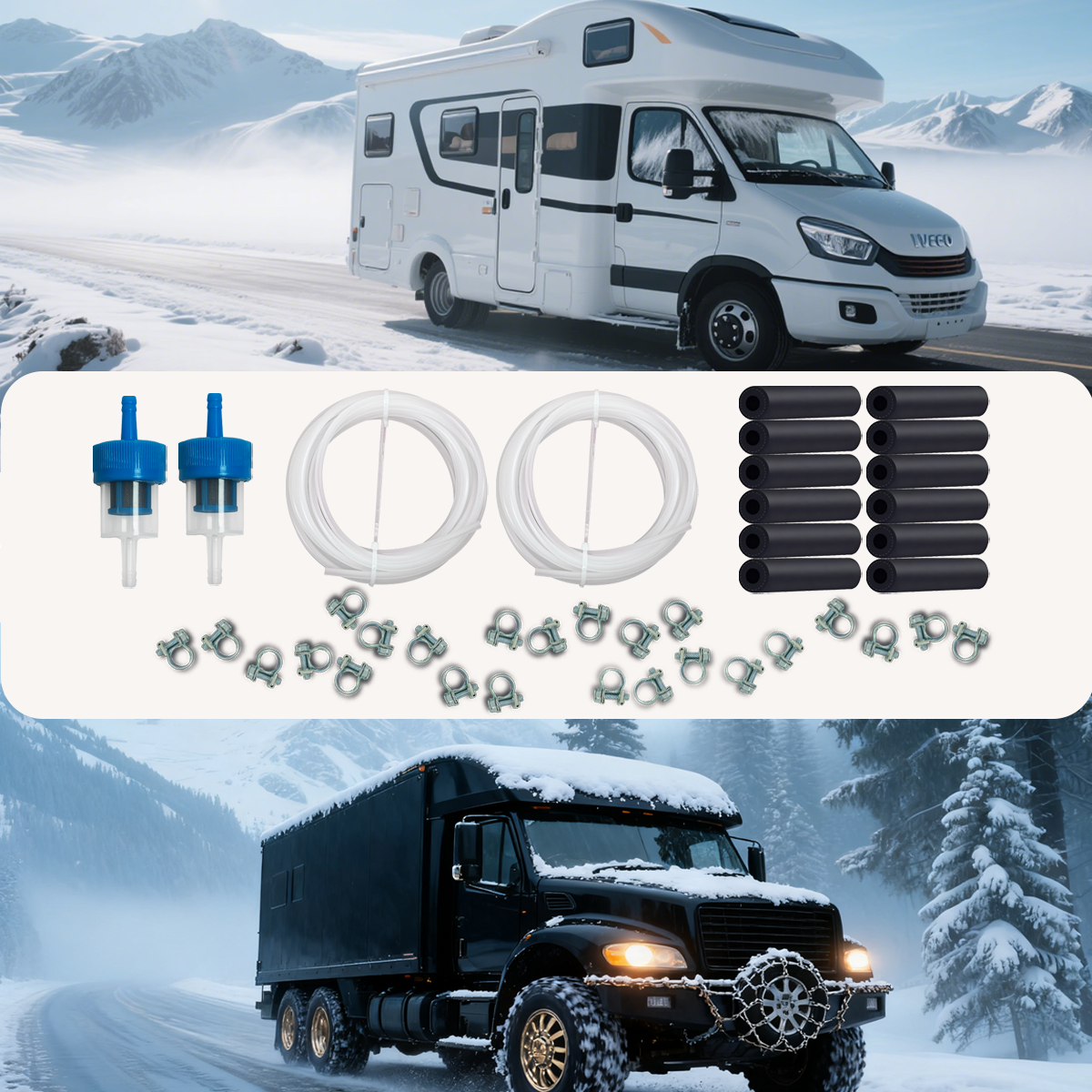 A788 17PCS Car Diesel Heater Fuel Line Kit