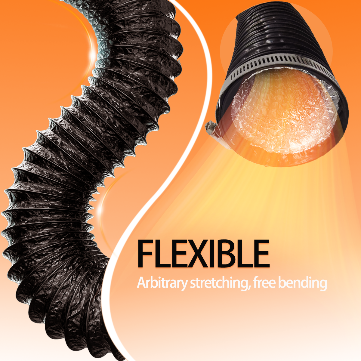 A755 75mm 500cm Flexible Scalable Outlet Duct Pipe