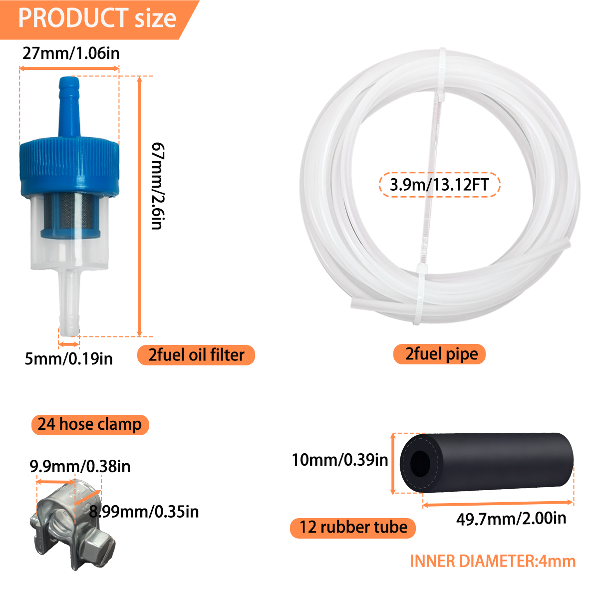 A788 17PCS Car Diesel Heater Fuel Line Kit