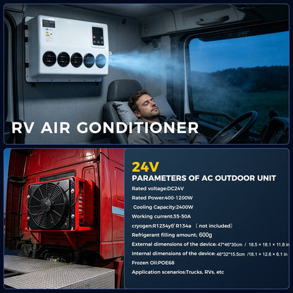 Sunster S-AC1 RV Air Conditioner 12V/24V Efficient Cooling