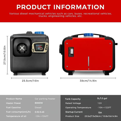 Sunster A2018GH Diesel Heater 8KW 12V, All in One Classic Version