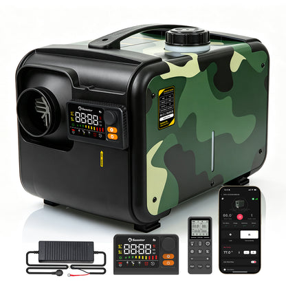 Sunster TP B3 Diesel Heater 8KW 12/24V 110-240V Bluetooth, All-in-One with 2602B LCD Panel & R2603 Smart Remote with Thermostat & CO Monitor