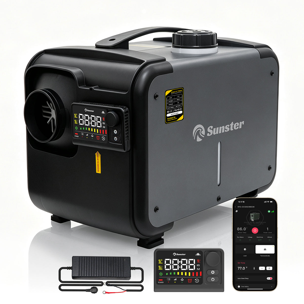 Sunster TP G1 LTE-4G Diesel Heater 8KW 12/24V 110-240V, All-in-One Bluetooth with 2602BLTE Panel