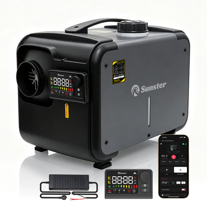 Sunster TP G1 LTE-4G Diesel Heater 8KW 12/24V 110-240V, All-in-One Bluetooth with 2602BLTE Panel