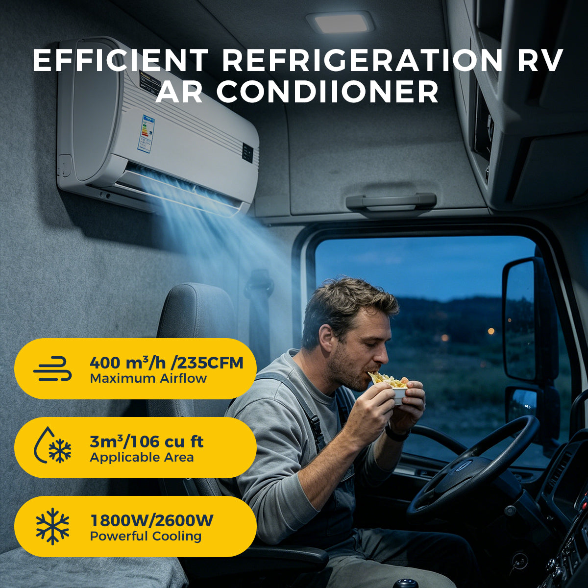 Sunster S-AC4 RV Air Conditioner 12V/24V Efficient Cooling