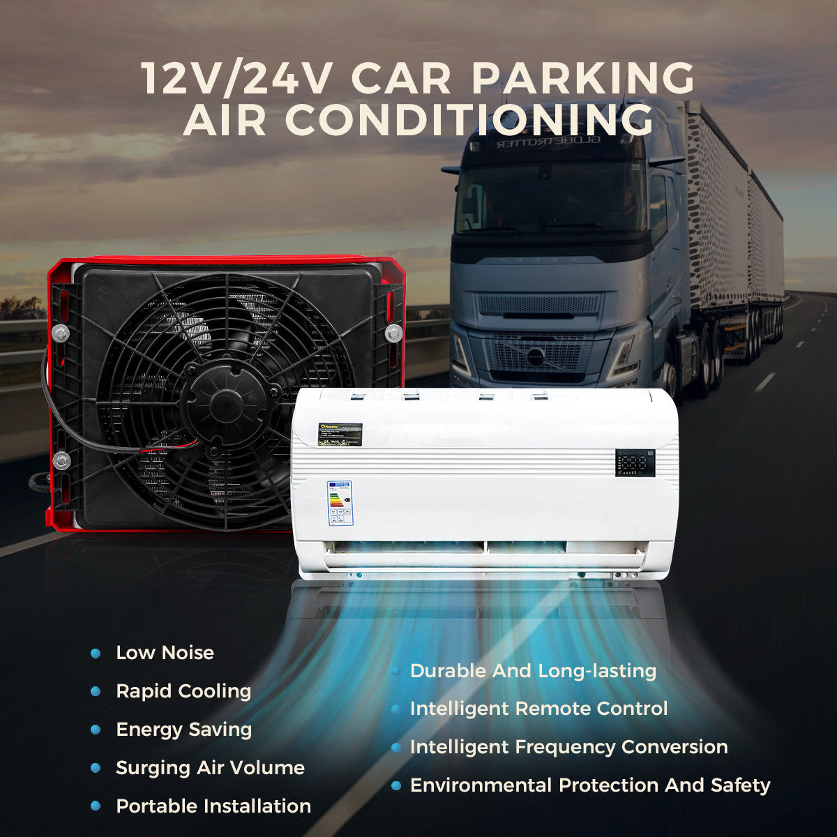 Sunster S-AC2 RV Air Conditioner 12V/24V Efficient Cooling