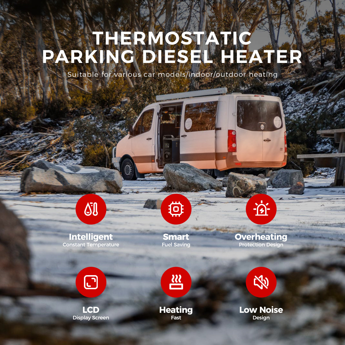 Sunster A2302BL Diesel Heater 8KW 12/24V 110-240V, All In One Bluetooth Version