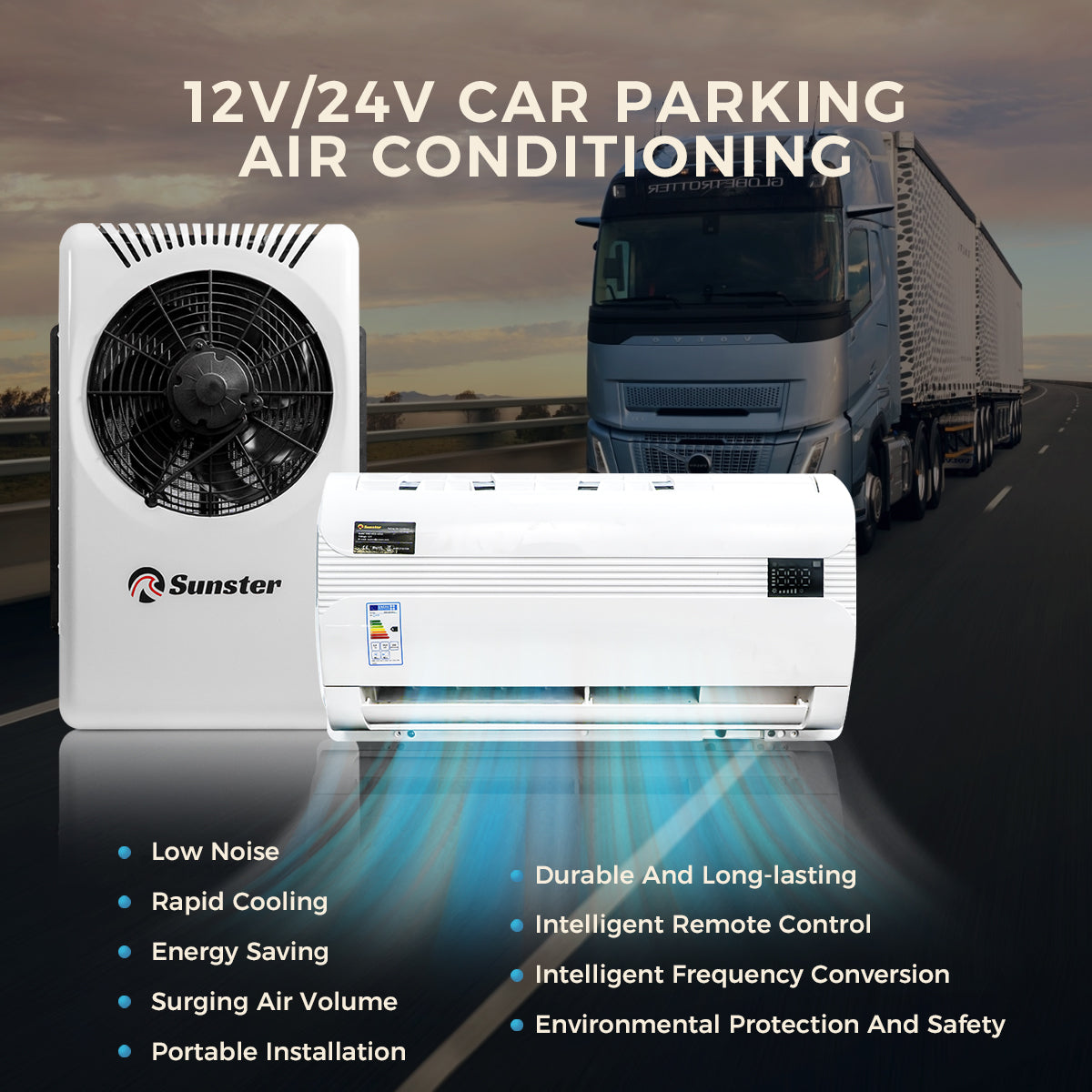 Sunster S-AC4 RV Air Conditioner 12V/24V Efficient Cooling