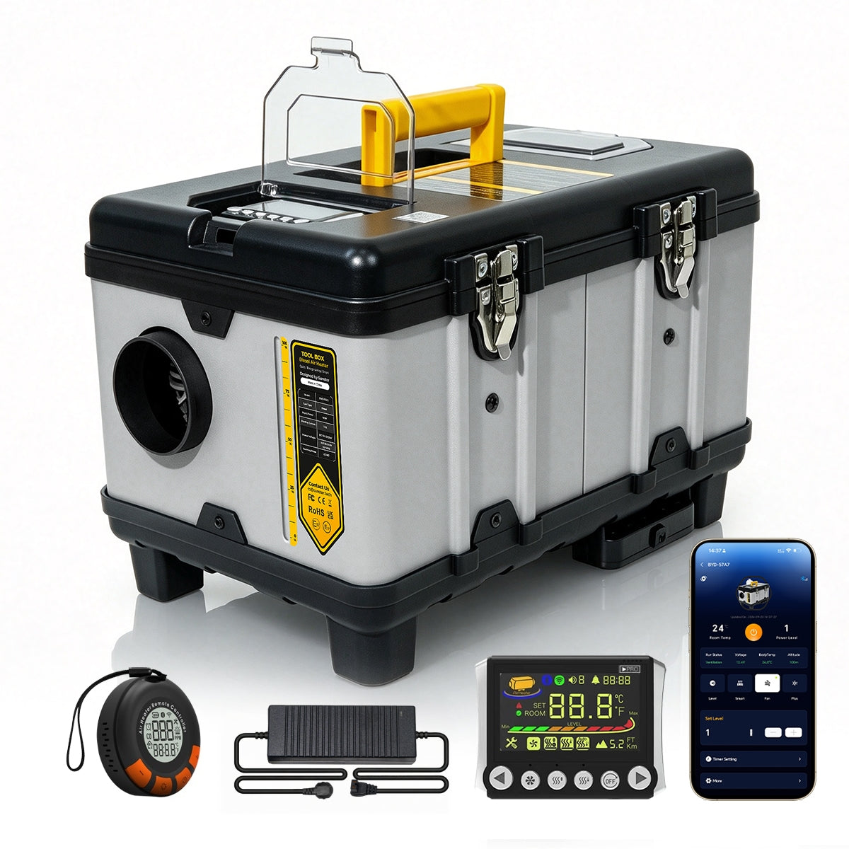 Sunster TB 10PRO Bluetooth Diesel Heater 8KW 12/24V 110-240V, Wireless Smart Remote with CO monitoring,2026 Version