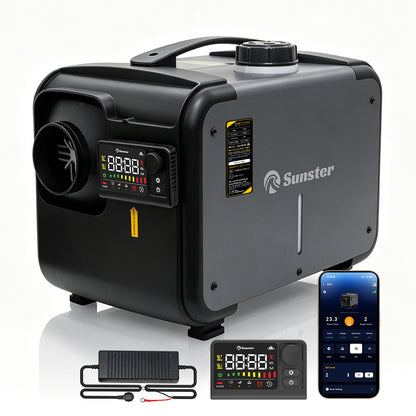 Sunster TP G1 LTE-4G Diesel Heater 8KW 12/24V 110-240V, All-in-One Bluetooth with 2602BLTE Panel
