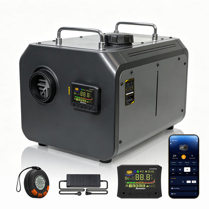 Sunster TP RO 9KW WiFi & Bluetooth Diesel Heater 12/24V 110-240V, All-in-One with A2409WB Panel & Wireless Smart Remote with CO monitoring