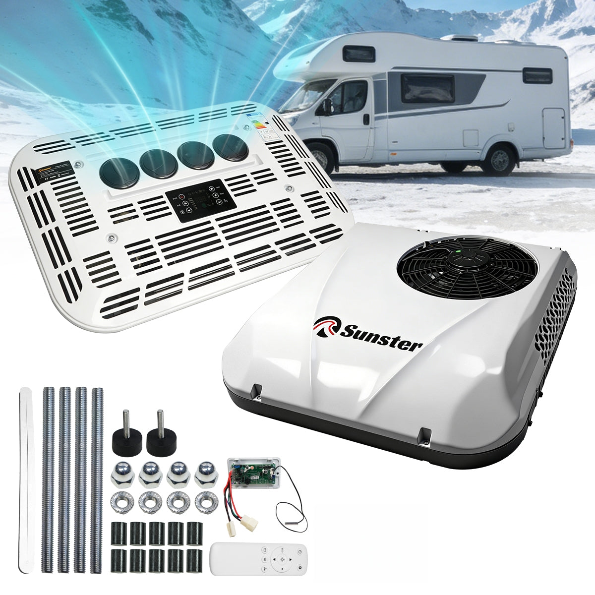 Sunster RV Roof Air Conditioner 12V/24V Efficient Cooling DDK-KTD1