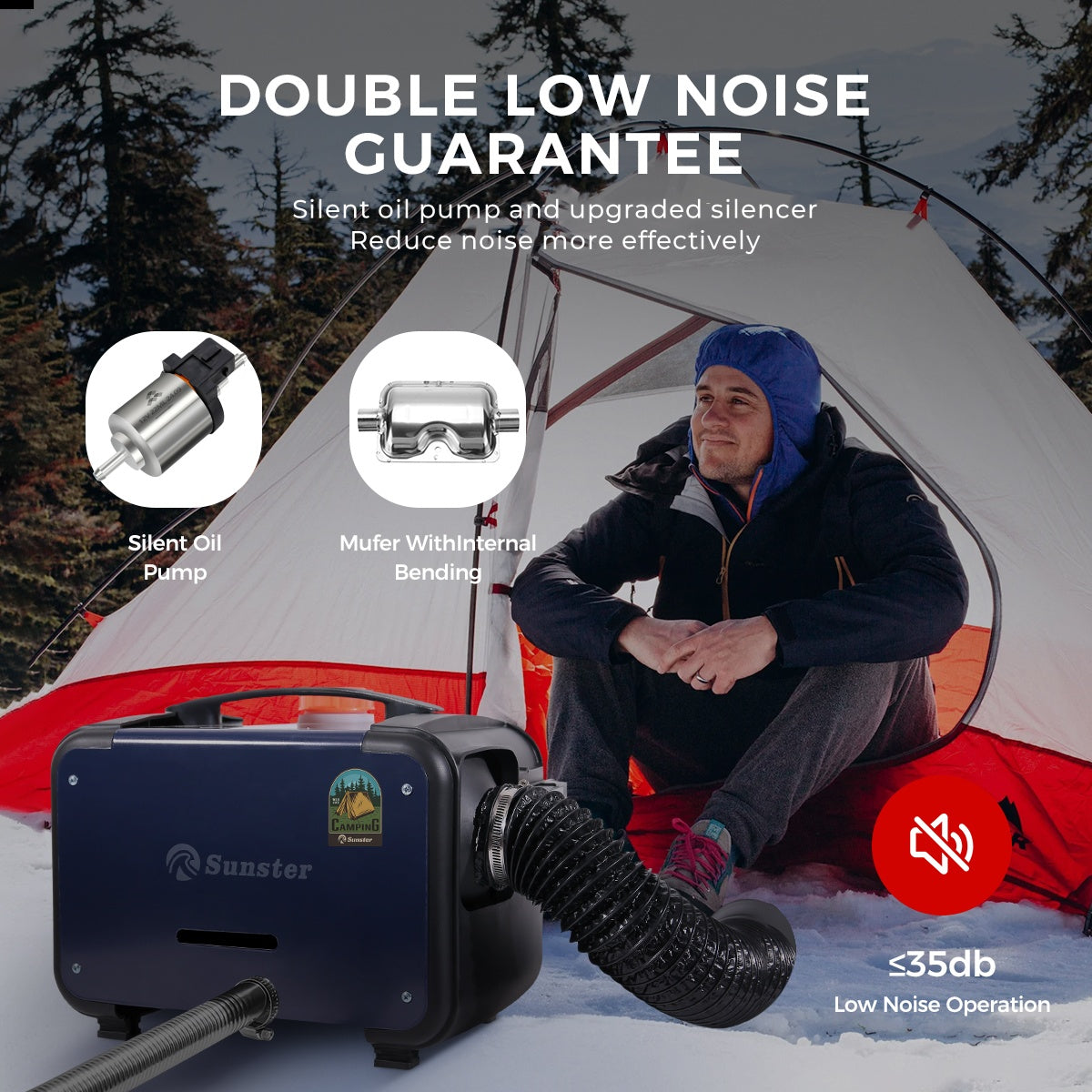 Sunster A2302BHP Diesel Heater 8KW 12/24V 110-240V, All In One Bluetooth Version