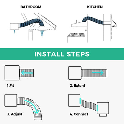 A755 75mm 500cm Flexible Scalable Outlet Duct Pipe