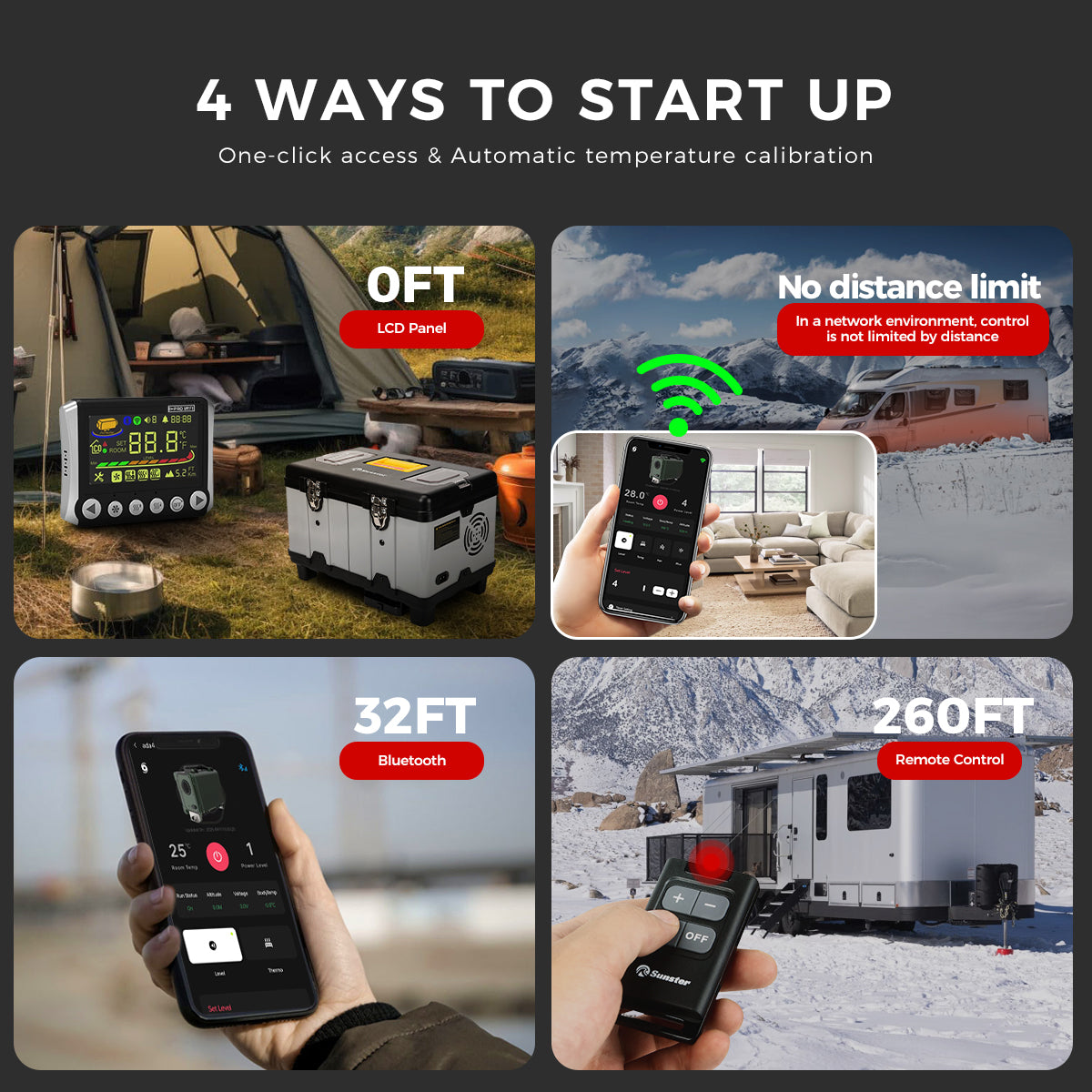 Sunster TB10PRO Diesel Heater 8KW 12/24V 110-240V, ToolBox WIFI Bluetooth Upgrade Version