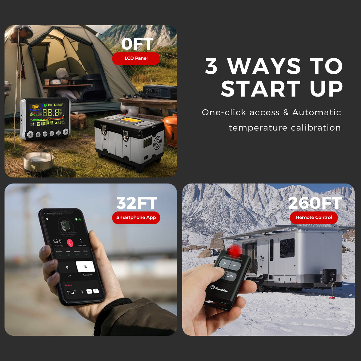 Sunster TB10 Diesel Heater 8KW 12/24V 110-240V, ToolBox Bluetooth Upgrade Version
